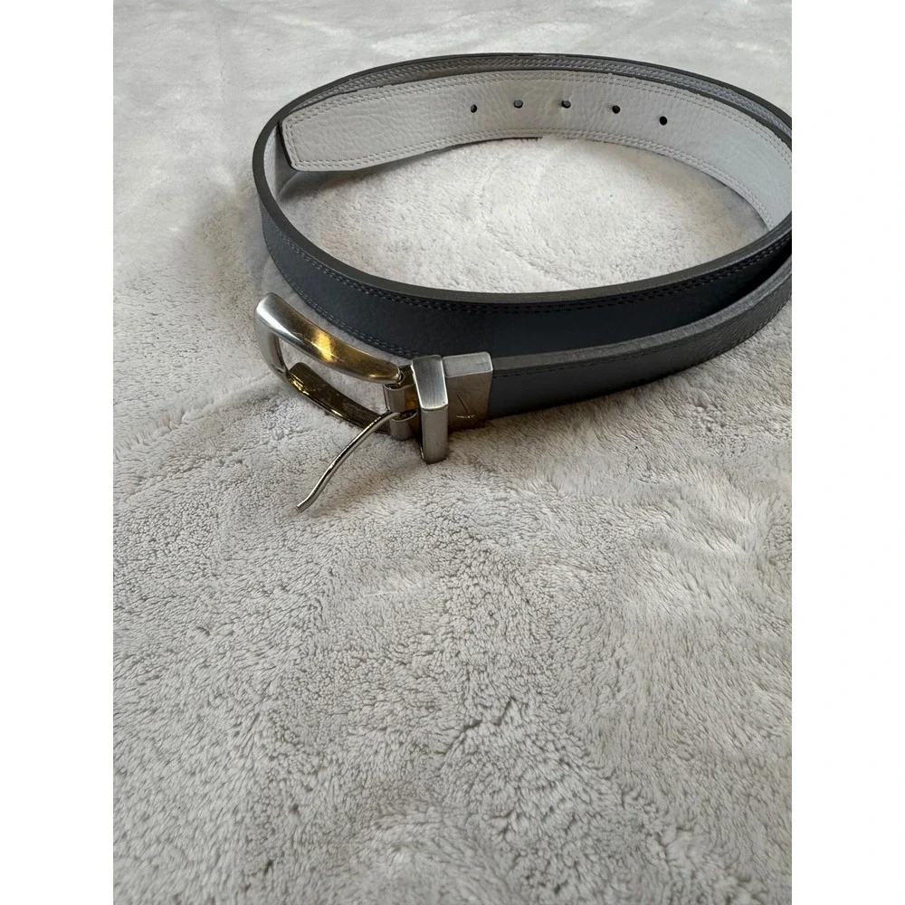 Nike Reversible Golf Belt Mens 40 Grey White‎ Silver Buckle DS5001-231